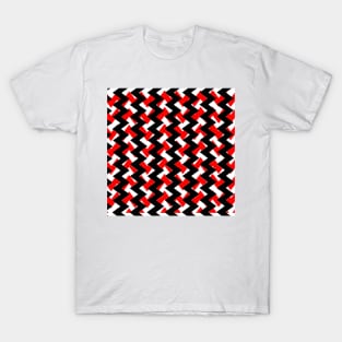 Waves black and red pattern T-Shirt